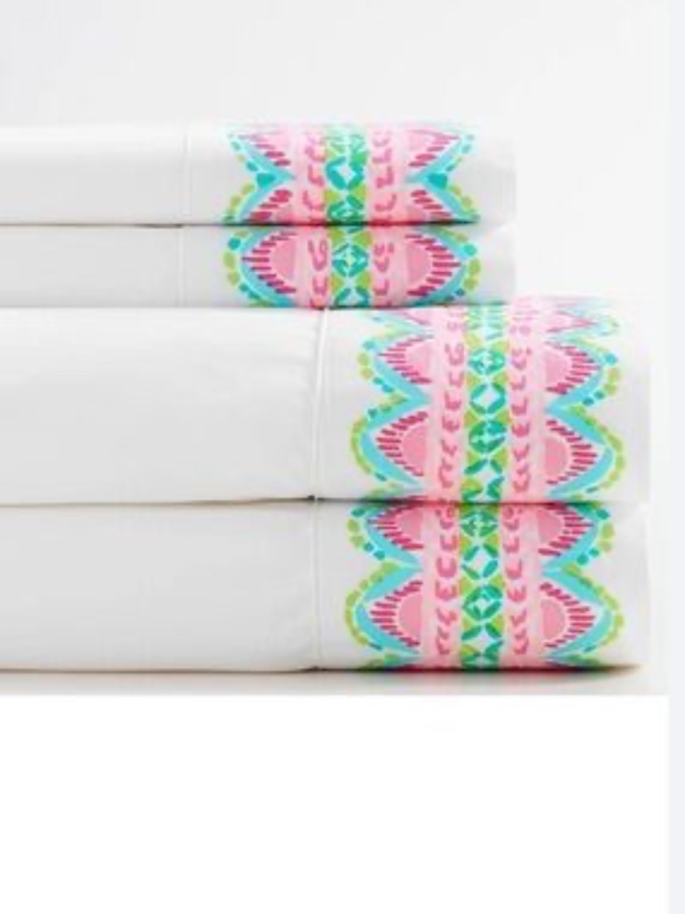 NWT Lilly Pulitzer x Pottery Barn It’s Impawsible Geometric Border KING Sheet